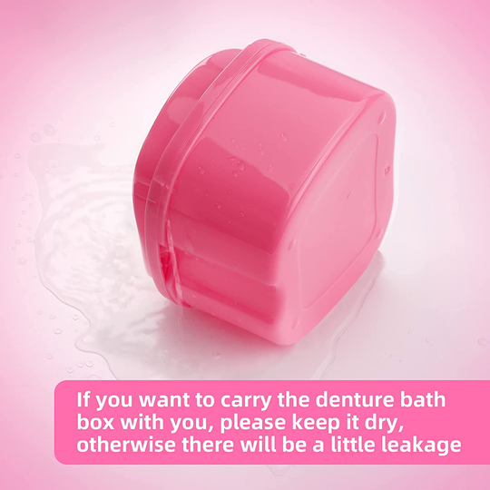 Annhua Denture Retainer Container Case Cleaning,Denture Bath Box False Teeth Storage Box - Leak Proof and Lid Waterproof