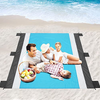 Oileus Beach Blanket 79"x83" Picnic Blankets Waterproof Sand Proof for 4-6 Adults Oversized Lightweight Beach Mat with 4 Stakes,6 Sand Pocket Portable Travel Camping Hiking Packable Bag Blue