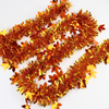 CCINEE 33FT Thanksgiving Tinsel Garland,Maple Leaf Metallic Twist Garland Decor for Fall Party Decoration,Gold & Copper