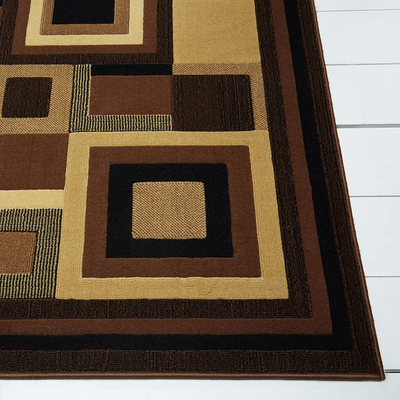 Home Dynamix Catalina Virginia Abstract Area Rug, Geometric Black/Brown 3'3"x5'2"