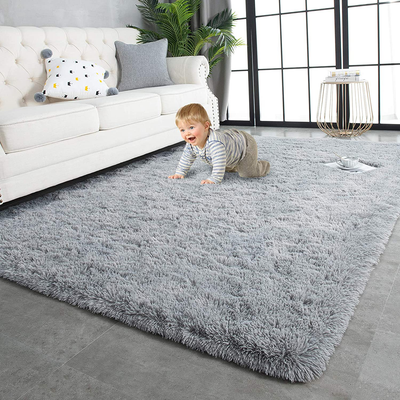 TWINNIS Super Soft Shaggy Rugs Fluffy Carpets, 3x5 Feet, Indoor Modern Plush Area Rugs for Living Room Bedroom Kids Room Nursery Home Decor, Upgrade Anti-Skid Durable Rectangular Fuzzy Rug, Grey