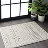 nuLOOM Moroccan Blythe Area Rug, 4' Square, Grey/Off-white