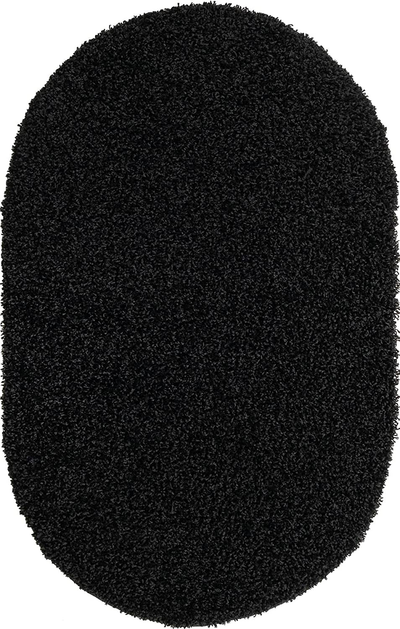 Unique Loom Solo Solid Shag Collection Area Modern Plush Rug Lush & Soft, 3' 3" x 5' 3", Jet Black