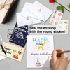 80 Pack Assorted Birthday Cards with 80 Blank Envelopes, 84 Stickers & 3 Washi Tape Rolls