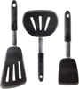 Di Oro Chef Series 3-Piece Silicone Turner Spatula Set - 600F Heat-Resistant Flexible Rubber Silicone Spatulas - Silicone Cooking Utensil Set - Egg Turners, Pancake Flippers, Kitchen Spatulas