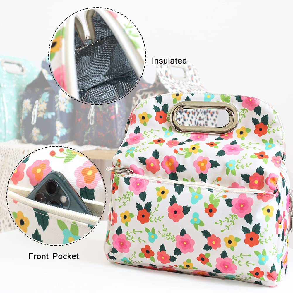 Movcompra Insulated Lunch Bags for Women, Waterproof Small Lunch Bag,Portable Soft Thermal Lunch Box for Daily Work (LEOPARD)