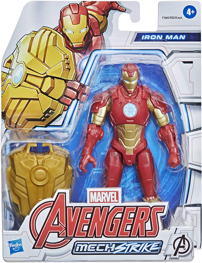Avengers Hasbro Marvel Mech Strike 6-inch Scale Action Figure Toy Iron Man with Compatible Mech Battle Accessory, for Kids Ages 4 and Up