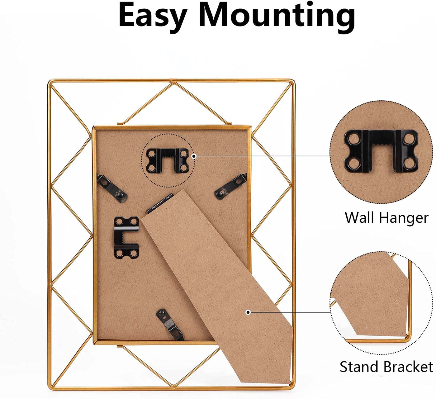 8x10 Picture Frame Set of 2, Metal Frames Fits 8 by 10 Inch Photo Tabletop or Wall Mounting Display