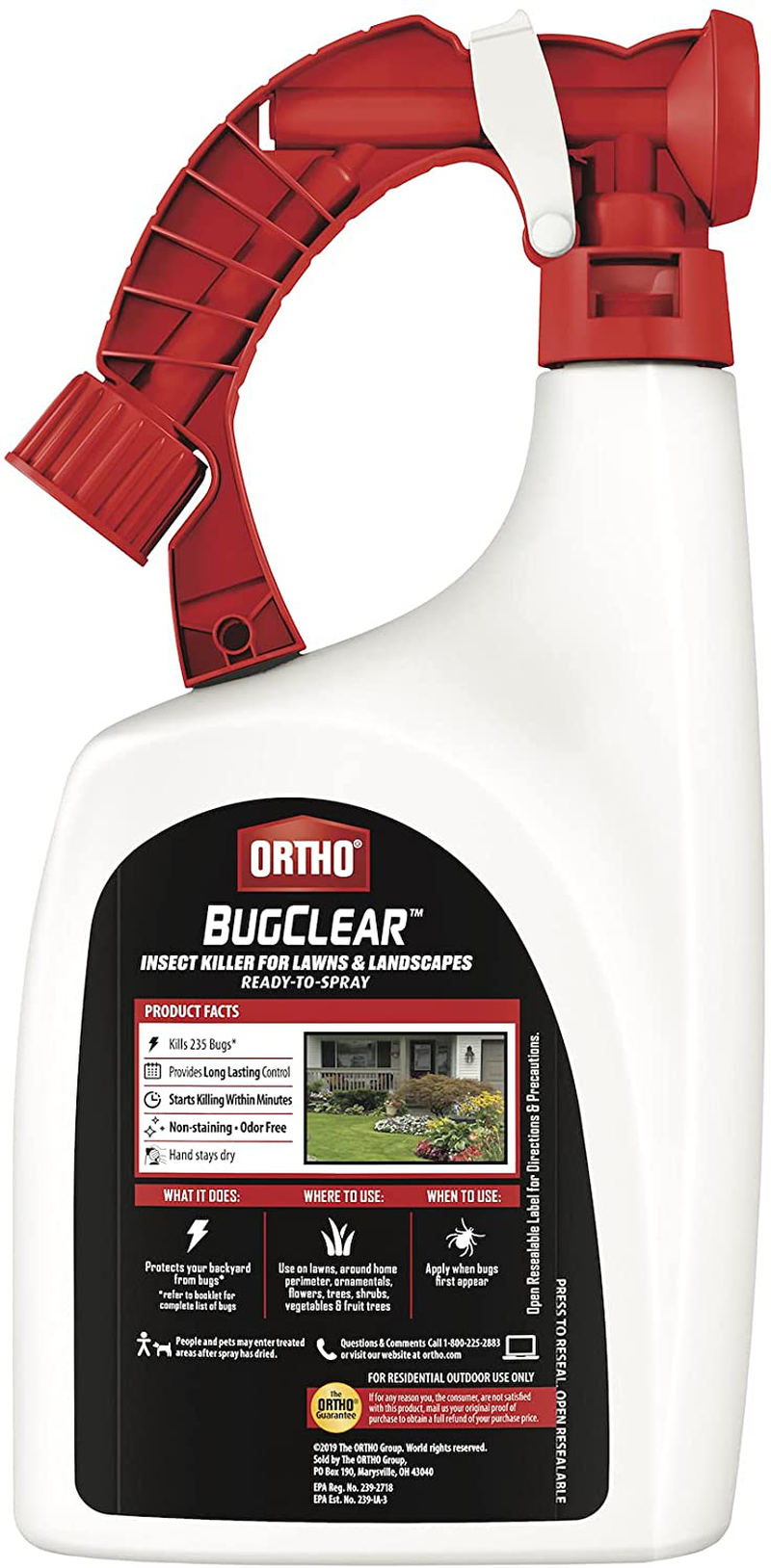 Ortho BugClear Insect Killer for Lawns & Landscapes Ready to Spray - Kills Ants, Spiders, Fleas, Ticks, Armyworms & Other Insects, Outdoor Bug Spray for up to 6 Month Insect Control, 32 oz.