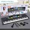 Digital Piano Keyboard - Portable Key Learning Keyboard for Beginners w/ Drum Pad, Recording, Microphone, Music Sheet Stand & Built-in Speaker