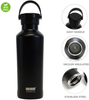 Swiss Crafts 20 oz Double Wall Vacuum Insulated Stainless Steel Travel Tumbler with BPA Free, Sports Water Bottle, Gym Bottle (Black)