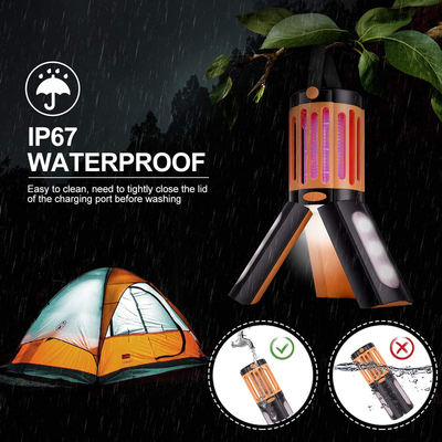 LED Camping Lantern Bug Zapper 2 in 1,Tripod Tent Light with Hook Portable Indoor Outdoor Mosquito Killer Fly Zappers Waterproof Compact UV Insect Trap Lamp