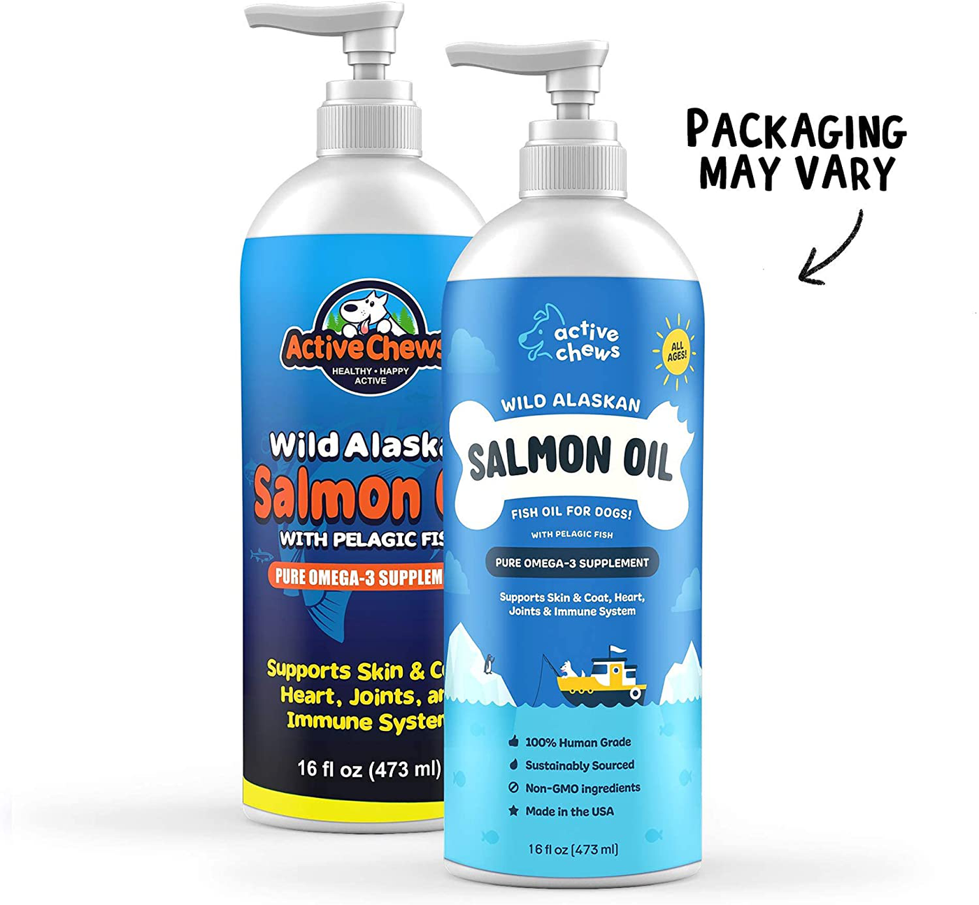 Active Chews Salmon Oil for Dogs - Fish Oil Joint Supplement for Immune Support & Dog Relief. Wild Alaskan Salmon Oil with Natural EPA + DHA Fatty Acids for Skin & Coat