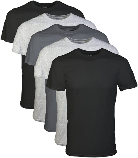 5 Pack Men's Crew T-Shirts in Assorted Colors