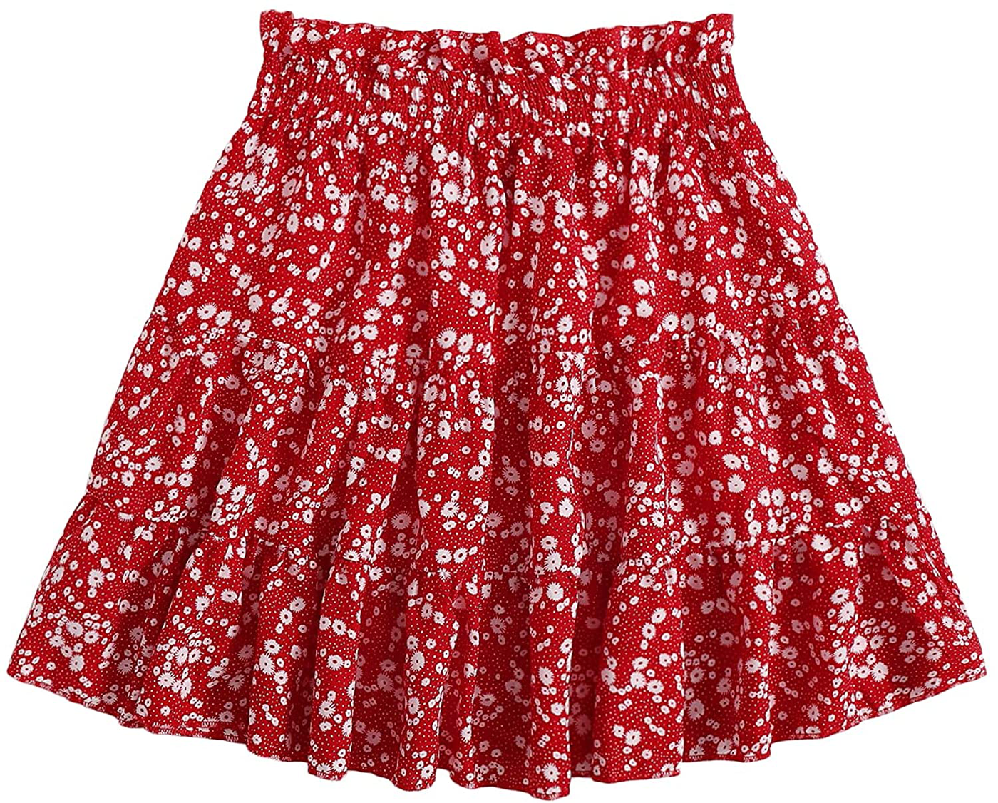 SOLY HUX Women's Plus Size Elastic Waist Flared Casual Mini Skater Skirt