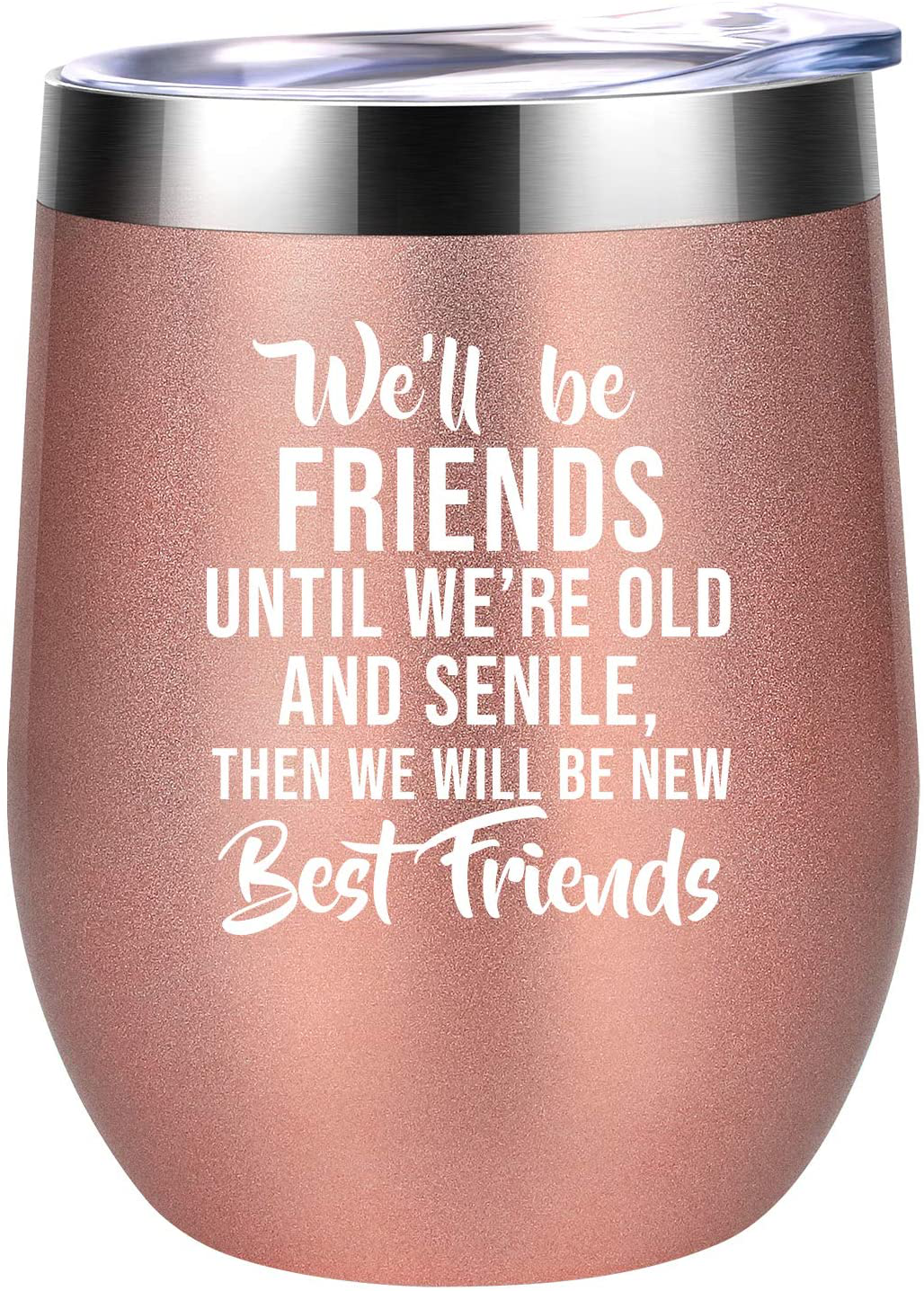Friendship Gifts for Women - Christmas, Birthday Gifts for Best Friend - Friend Gifts for Women, BFF Gifts - Unusual Gifts for Friends Female, Unbiological Soul Sister, Bestie - Coolife Wine Tumbler