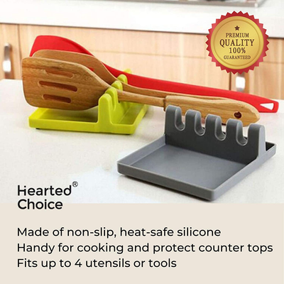 Spoon Rest, Silicone Utensil Holder For Cooking Utensils With Drip Pad