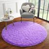 ULTRUG Fluffy Round Rug for Kids Room, Soft Circle Area Rugs for Girls Bedroom, Cute Princess Castle Nursery Rug Shaggy Circular Carpet for Teens Girls Baby Bedroom Home Decor, 4 x 4 Feet Purple