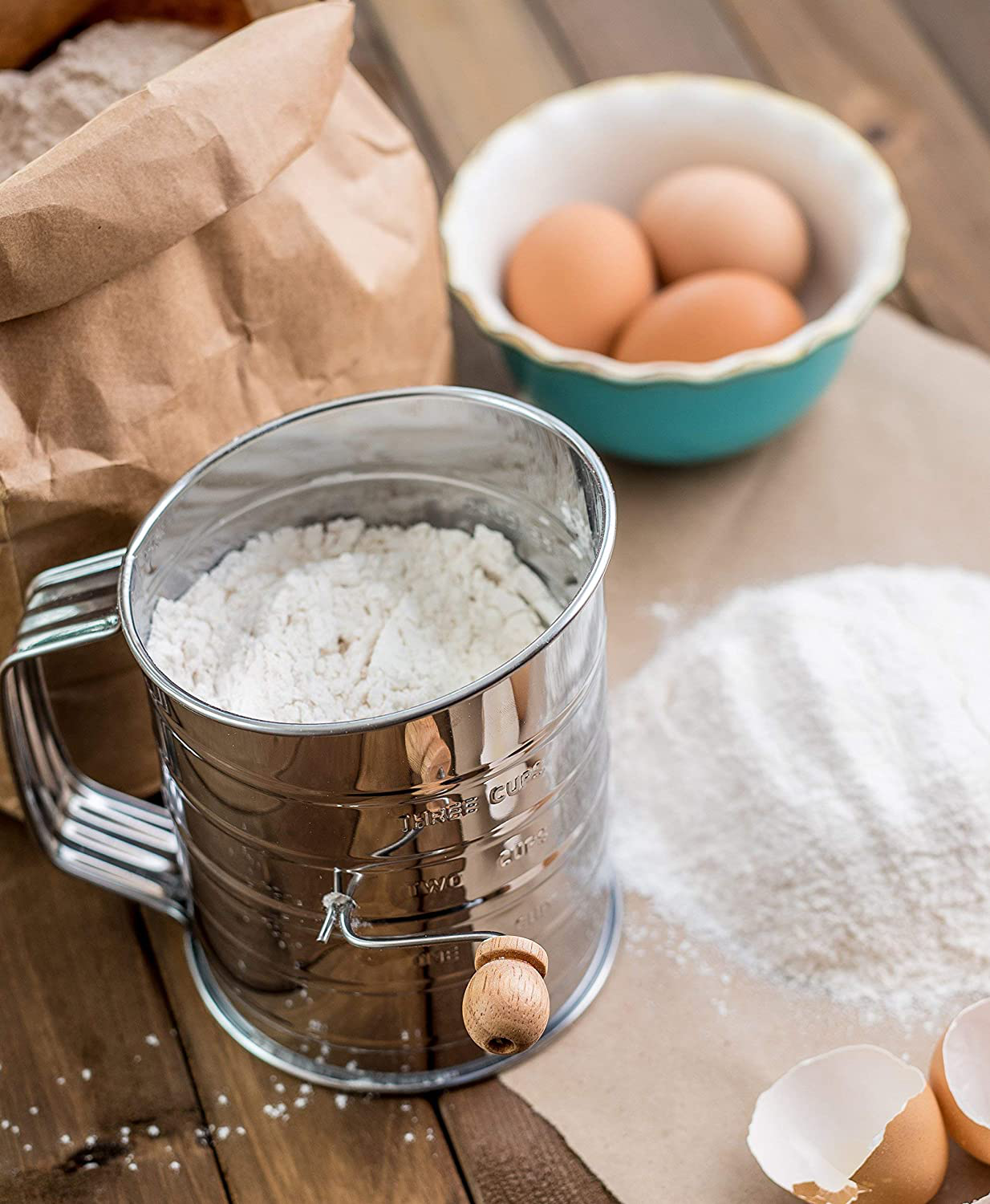 Bellemain Stainless Steel 3 Cup Flour Sifter