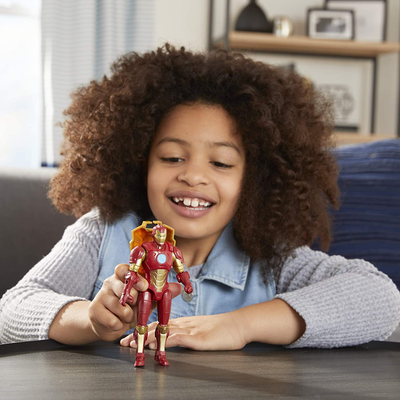 Avengers Hasbro Marvel Mech Strike 6-inch Scale Action Figure Toy Iron Man with Compatible Mech Battle Accessory, for Kids Ages 4 and Up