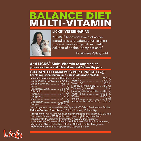 Licks Dog Multi-Vitamin Supplements - 10-use