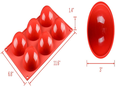 Fimary 3 Inches 6 Holes Half Sphere Silicone Mold For Chocolate, Cake, Jelly, Pudding, Food Grade Round Silicon Molds for Cake Baking (3)