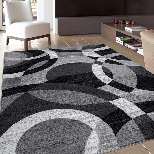 Contemporary Modern Circles Abstract Runner Rug 2' x 7'2" Red