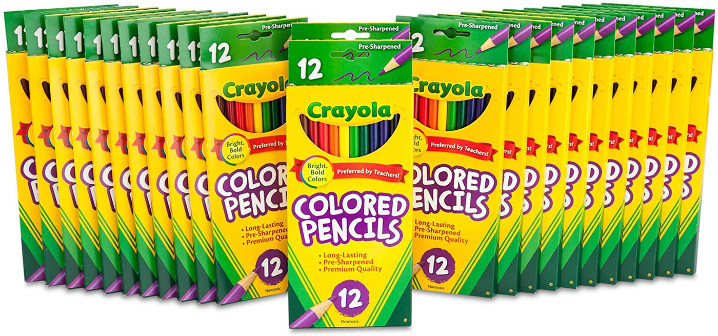 Crayola Bulk Colored Pencils, Pre-sharpened, 12 Assorted Colors, Pack of 24