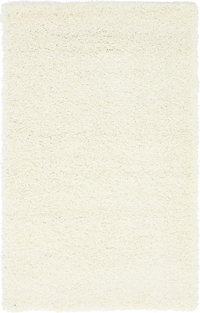 Unique Loom Solo Solid Shag Collection Area Modern Plush Rug Lush & Soft, 3' 3 x 5' 3, Snow White