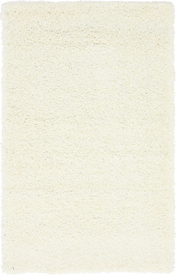 Unique Loom Solo Solid Shag Collection Area Modern Plush Rug Lush & Soft, 3' 3 x 5' 3, Snow White