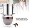 Stainless Steel Drip Coffee Filter Maker Vietnamese Style Drip Coffee Pot Infuser Ideal for on the Go/home (Gold)