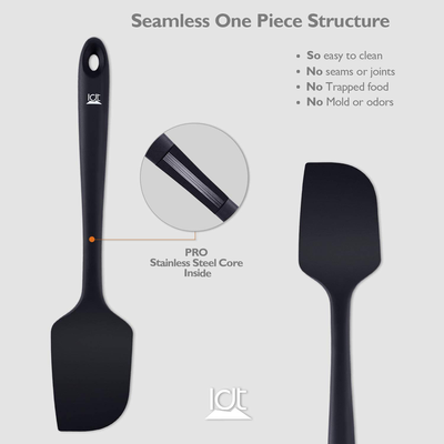 Silicone Spatula Heat Resistant Kitchen Spatulas for Non Stick Cooking and Baking, Seamless One Piece, Flexible Spatula, Dishwasher Safe, Rubber Spatula Set of 6