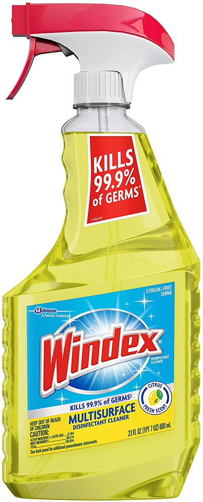 Windex Multi-Surface Cleaner and Disinfectant Spray Bottle, Scent, Citrus Fresh, 23 Fl Oz (Pack of 1)