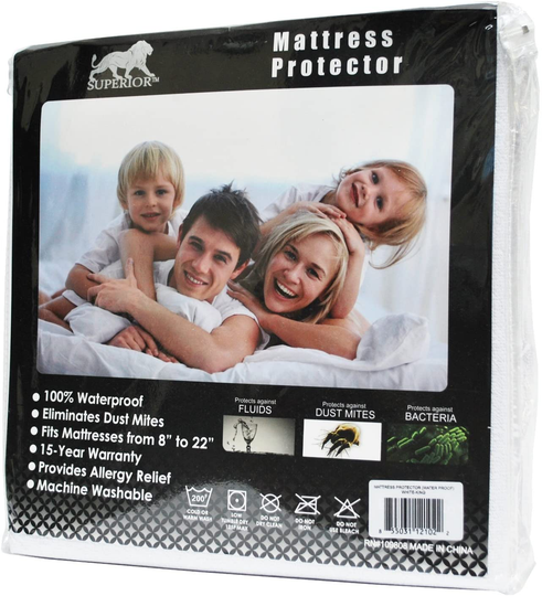 SUPERIOR Full XL Waterproof Mattress Protector 100% Cotton