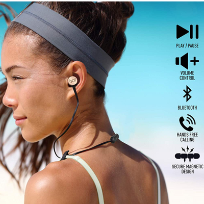 Wireless Bluetooth IPX4 Sweatproof Noise Cancelling Sport Earbuds with Microphone