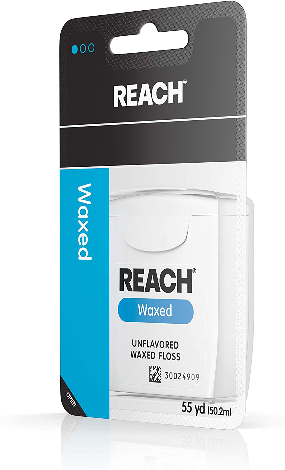 Reach Unflavored Waxed Dental Floss for Oral Care & Removal of Plaque & Food From Teeth & Gum Line, Accepted by the American Dental Association (ADA), Unflavored, 55 yds (Pack of 3)