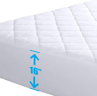 LDC California King Mattress Protector with 16-Inch Deep Pocket, Comfortable, Breathable, Easy to Put on, The Stretchable Quilted Fitted Mattress Pad