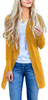 MEROKEETY Women's Long Sleeve Snap Button Down Solid Color Knit Ribbed Neckline Cardigans