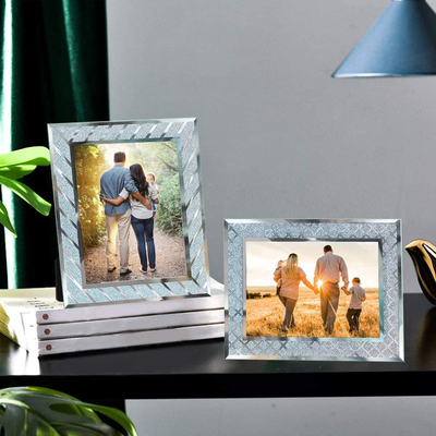 SixCivet Picture Frames,5x7 Glass Picture Frames,Set of 2 Picture Frames Fit Photo 5 by 7 Inch for Tabletop Display