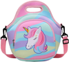 Lunch Bag for Girls, Chasechic Cute Lightweight Neoprene Insulated Lunch Boxes Tote for Women with Detachable Adjustable Shoulder Strap Unicorn