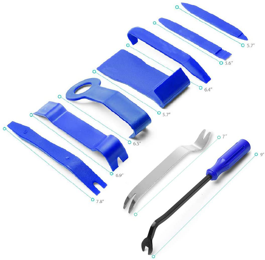 GLK Auto Trim Removal Tool Kit Door Clip Panel Removal Tool Set Car Pry Tool with Fastener Remover for Car Dash Radio Audio Installer Pry Tool 9PCS