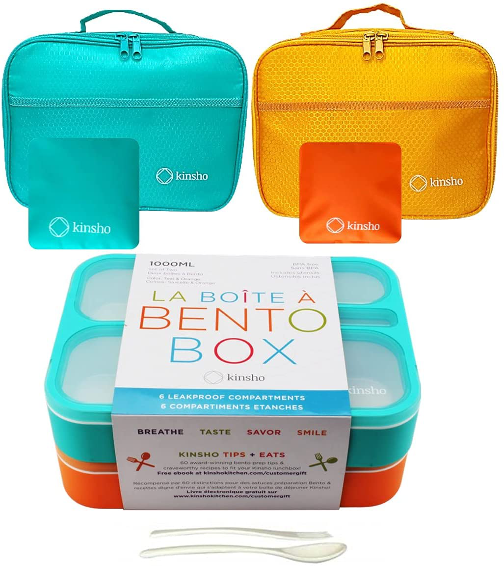 Snack Container - Small Bento Lunch Box for Kids Girls Boys Toddlers | MINI Leak-proof Boxes, Portion Containers, BPA-Free Pink and Blue Set of 2