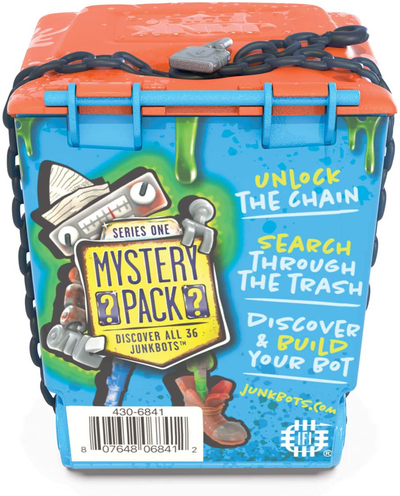HEXBUG JUNKBOTS - Trash Bin Assortment Kit - Surprise Toys in Every Box LOL with Boys and Girls - Alien Powered Toys for Kids - 15+ Pieces of Action Construction Figures - for Ages 5 and Up