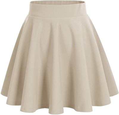 DRESSTELLS Skirt for Women Mini Skirts Versatile A-line Basic Stretchy Flared Skater Skirt