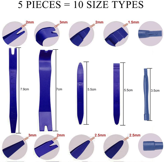 Gliston 7Pcs Auto Trim Removal Tool Kit,Car Door Panel/Radio Removal Dash Pry Clip Tools