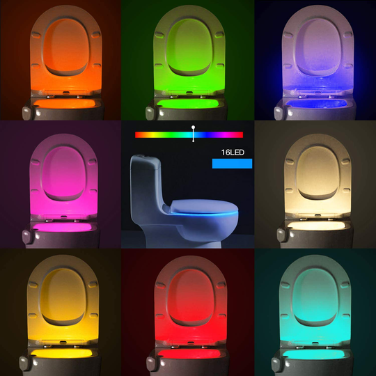 TekSky 16-Color Toilet Night Light, Motion Sensor LED Toilet Bowl Nightlight with IP67 Waterpfroof Design, Perfectly for Bathroom and Gift Idea