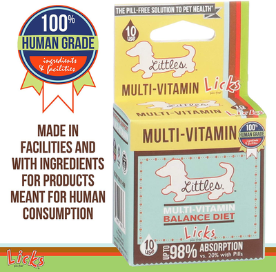 Licks - Little Dog Vitamins and Supplements - Dog Multi-Vitamin Supplements - LiquiPaks - 10 Use