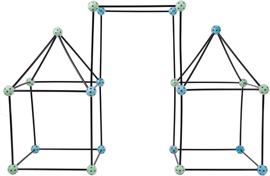 Construction Fort Building Toy Set for Kids with 60 Pieces - Build and Play Kit for Indoor and Outdoor Use - For Boys and Girls by Hey! Play! , Green