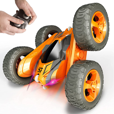 Tecnock Remote Control Car for Kids,360 ° Rotating Double Sided Flip RC Stunt Car,2.4Ghz 4WD Toy Car with Rechargeable Battery for 45 Min Play,Great Gifts for Boys and Girls(Green)