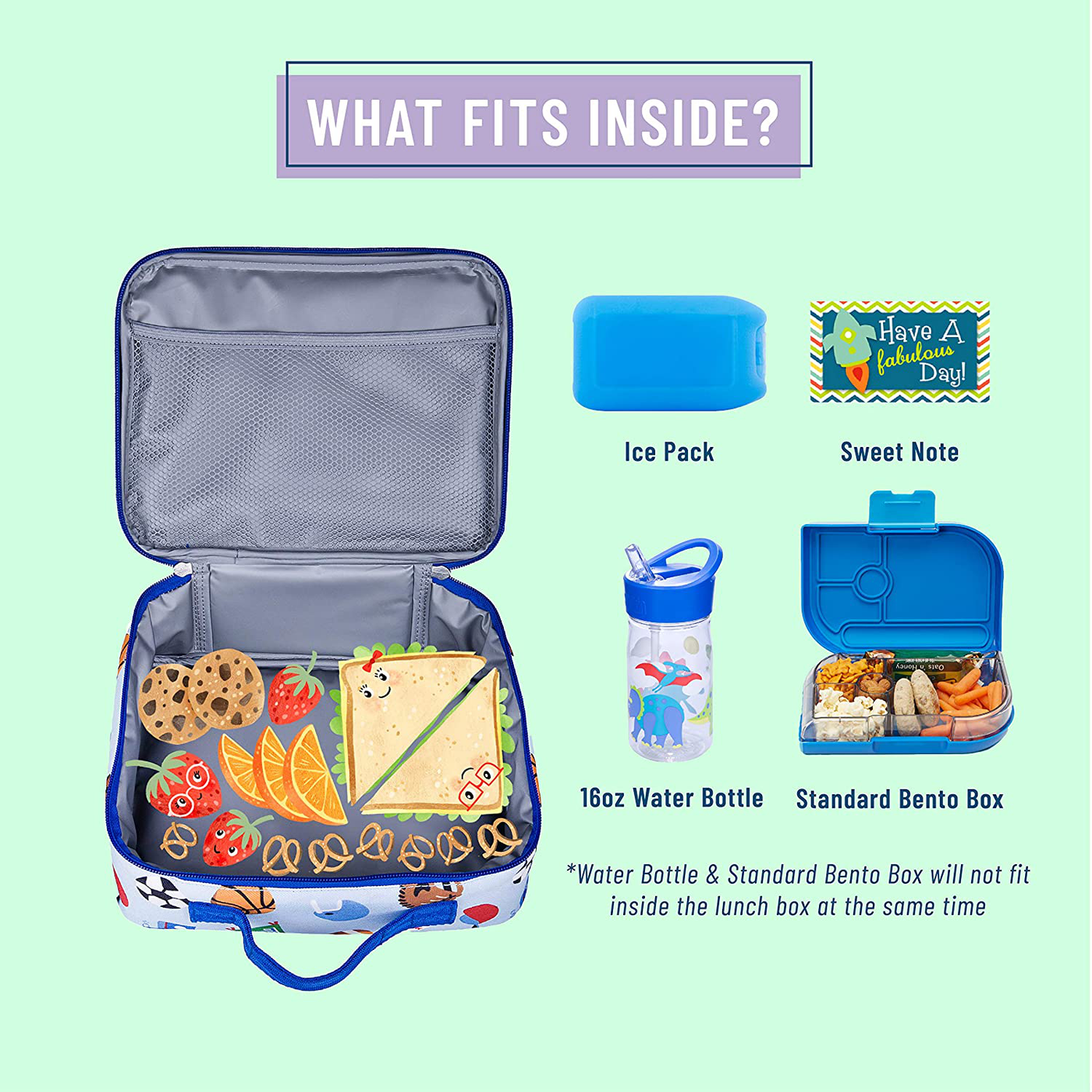 Wildkin Kids Insulated Lunch Box Bag for Boys and Girls, Perfect Size for Packing Hot or Cold Snacks for School and Travel, Mom's Choice Award Winner, BPA-free, Olive Kids (Sharks)